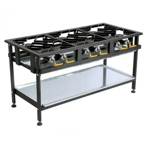 BOILING TABLE GAS - COMMERCIAL - 6 BURNER STAGGERED