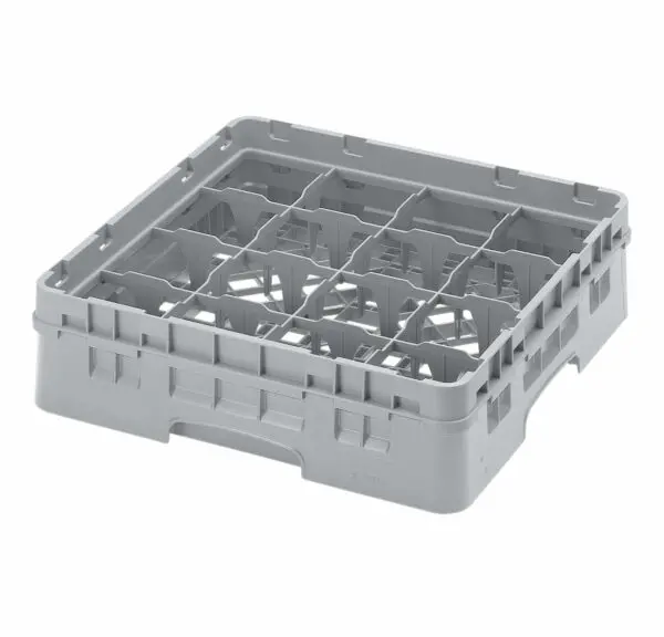 16 COMPARTMENT GLASSRACK 50CM X 50CM GREY - 14.3CM H