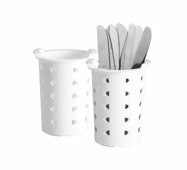 FLATWARE CYLINDER WHITE 11.4CM W X 14CM H