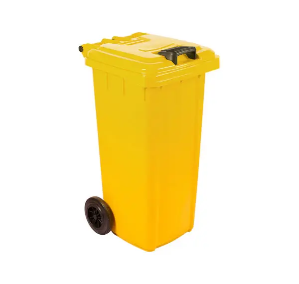 MOBILE REFUSE BIN 120LT (YELLOW) PLASTIC)
