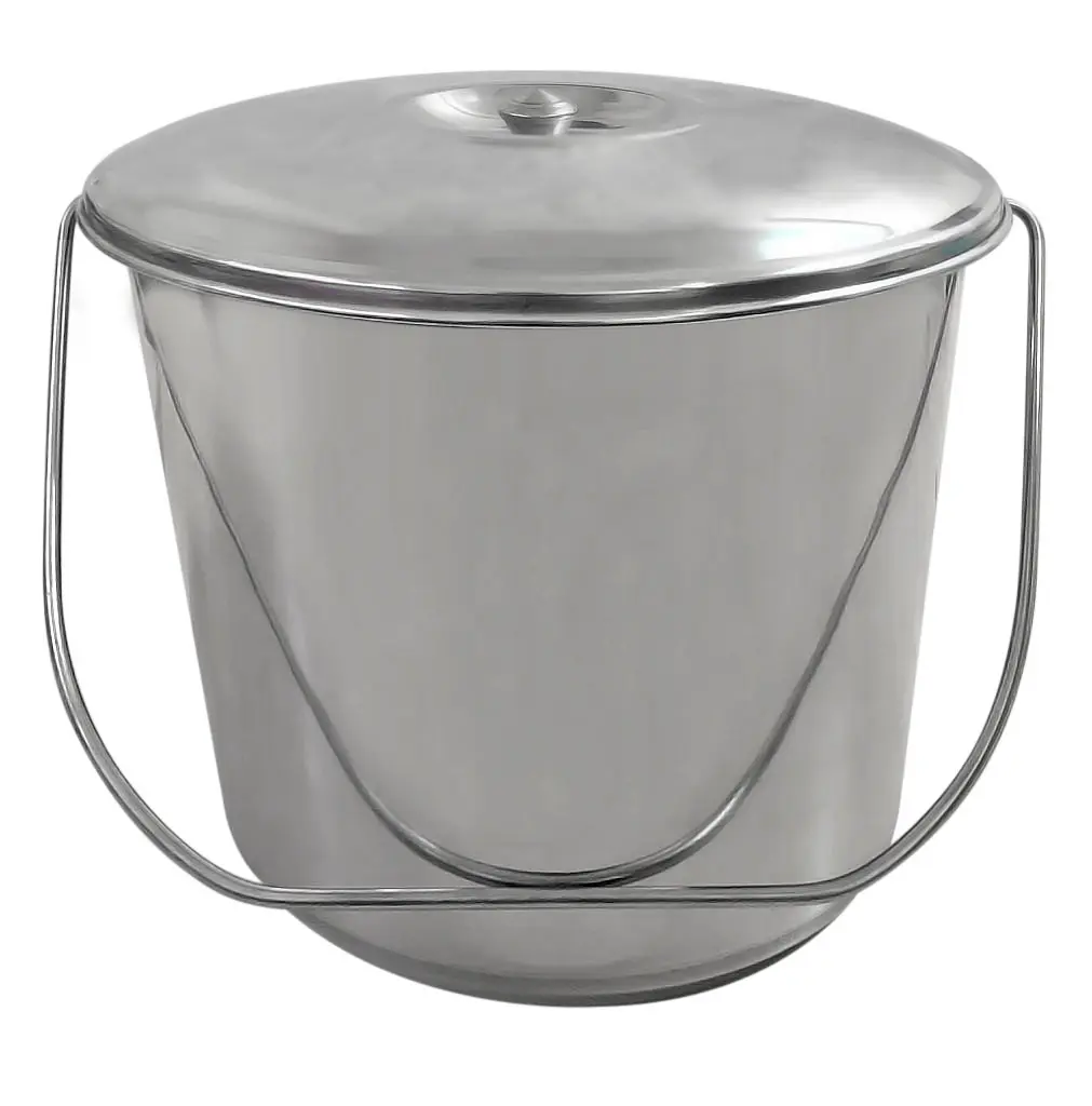 BUCKET & LID - S/STEEL 12LT
