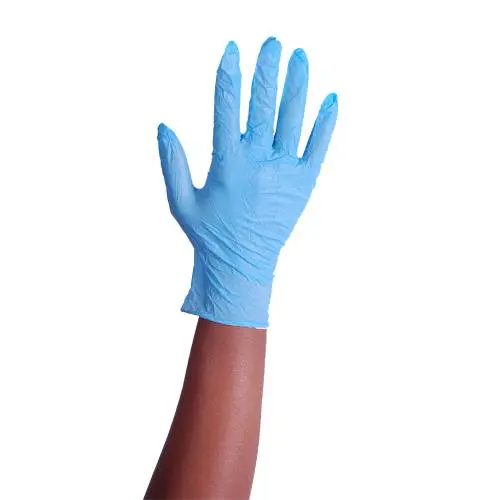 DISPOSABLE NITRILE POWDER FREE GLOVES - MEDIUM - BLUE - PACK OF 100