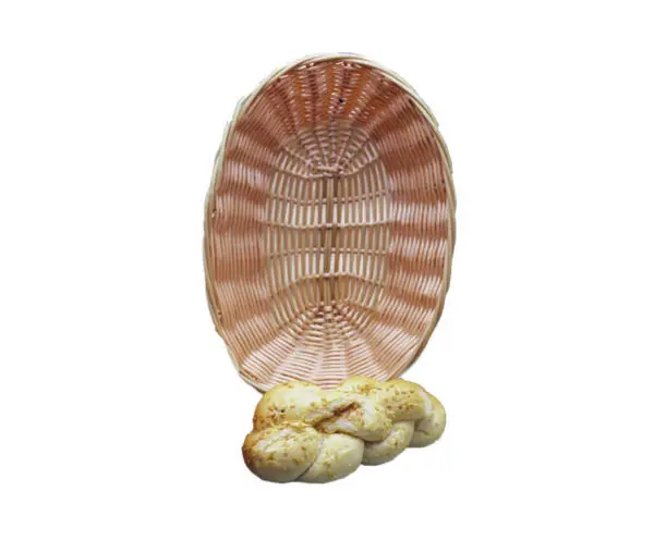 BREAD BASKET WOVEN PLASTIC OVAL - 230MM x 167MM