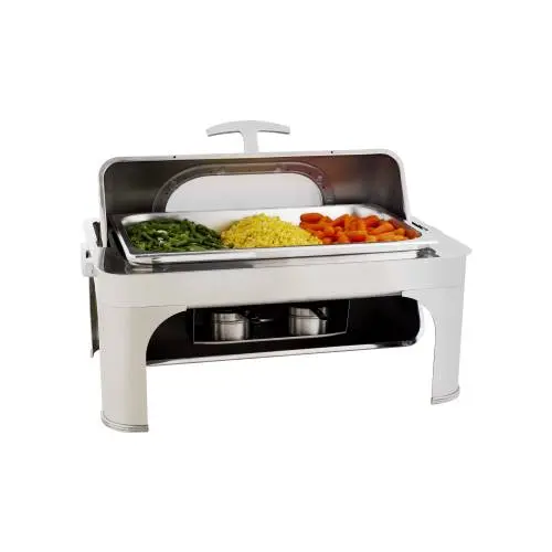 CHAFING DISH RECTANGULAR - ROLL TOP WITH GLASS LID 8.5LT