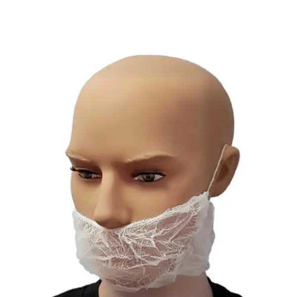 DISPOSABLE BEARD COVER - WHITE - PACK OF 100