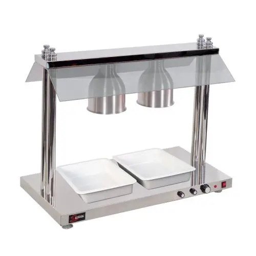 [CSS2001] HEATED FOOD DISPLAY STATION SALVADORE - 2 LIGHT - WITH HEATED BASE