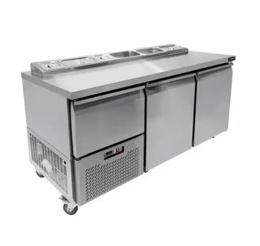 [UPS7018-R02] UNDERBAR WITH PIZZA TOP 2 AND HALF DOOR - SOLID DOOR - 750MM