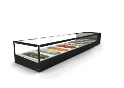 [SDF7008] COLD FOOD BAR - SALVADORE 8 INSERT - BLACK (SQUARE)