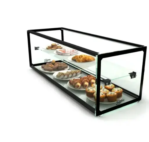 [NDC0003] AMBIENT DISPLAY CABINET SALVADORE (DOUBLE SHELF) - 555MM X 390MM X 375MM