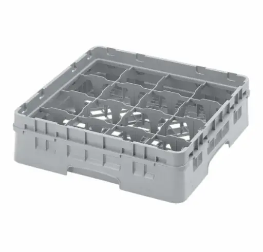 [CGG0144] 16 COMPARTMENT GLASSRACK 50CM X 50CM GREY - 14.3CM H