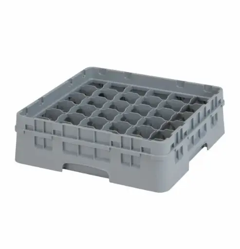 [CGG0147] 36 COMPARTMENT GLASSRACK 50CM X 50CM GREY - 14.3CM H