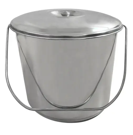 [BKS0015] BUCKET & LID - S/STEEL 15LT
