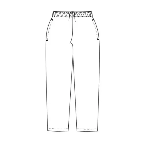 [UNI7045] CHEFS UNIFORM - BAGGIES BLACK - XX LARGE - DRAWCORD