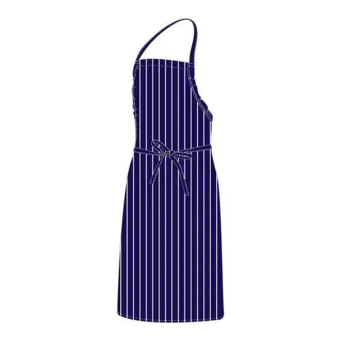 [UNI4038] CHEFS UNIFORM - BIB APRON - BLACK PIN STRIPE