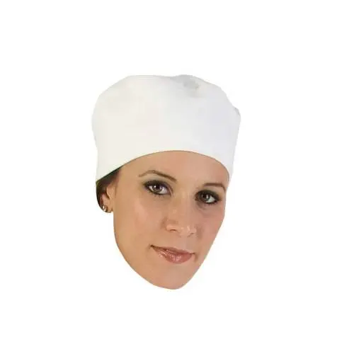 [UNI5014] CHEFS UNIFORM - WHITE POLY COTTON BEANIE