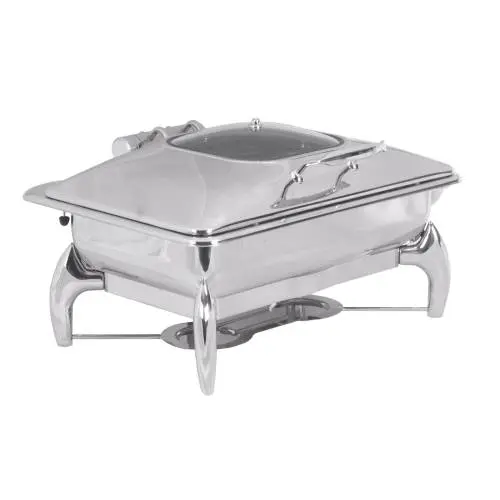 [CDS4200] CHAFING DISH INDUCTION - RECTANGULAR- GLASS LID 9LT