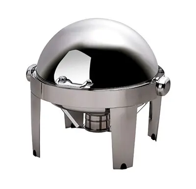 [CRI0002] CHAFING DISH IBIS ROUND ROLL TOP 18/10 S/STEEL 515MM X 518MM X 470MM 6.5LT