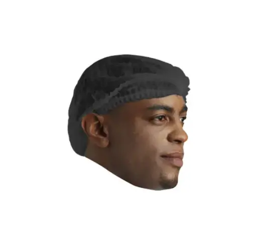 [UDC5001] DISPOSABLE MOP CAPS - BLACK - PACK OF 100